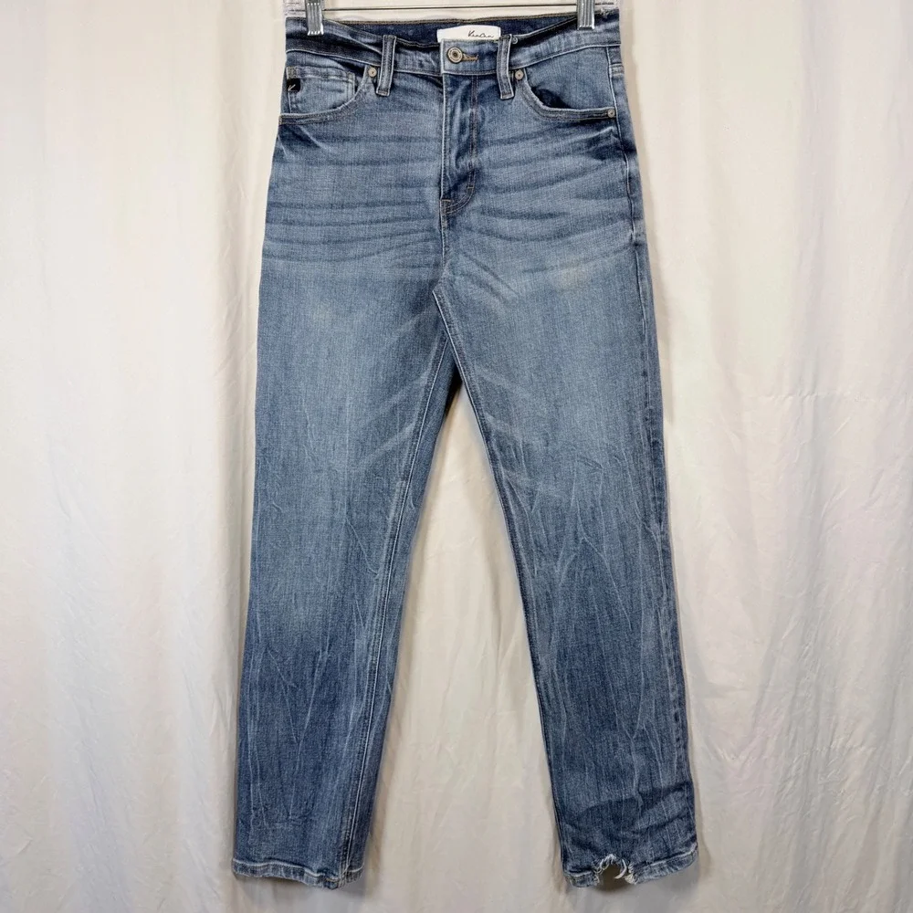 KanCan Jeans Medium Wash Distressed Frayed Hem Blue Denim Size‎ 3 25